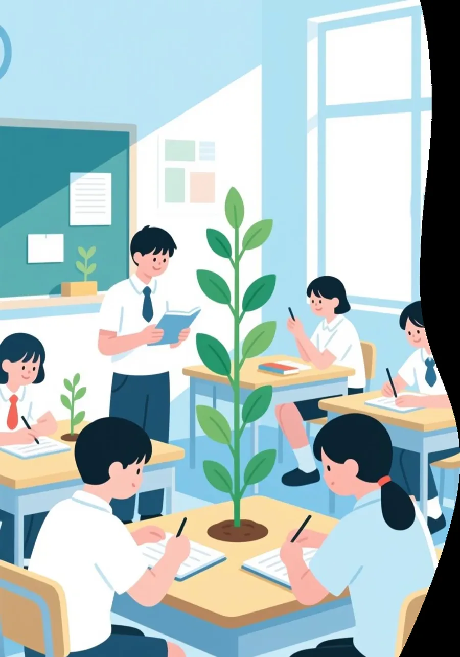 學生在校園一同學習的插圖